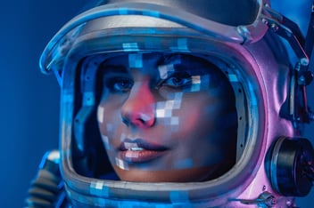 space women with helmet 